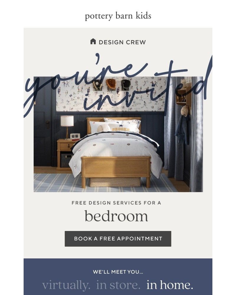 Screenshot of email sent to a Pottery Barn Newsletter subscriber