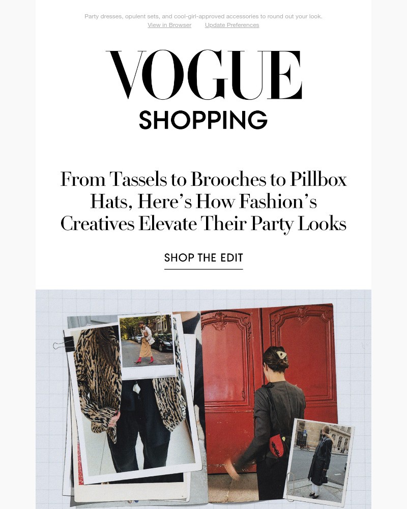 Screenshot of email sent to a Vogue Newsletter subscriber