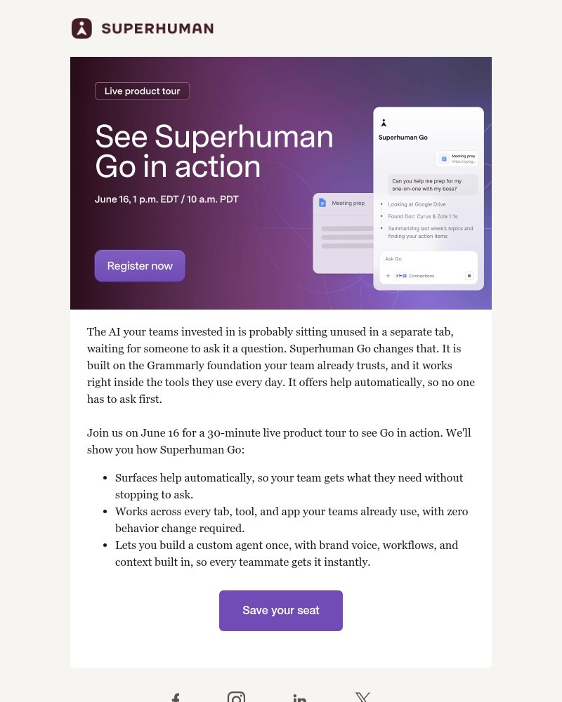 Screenshot of email sent to a Grammarly Registered user