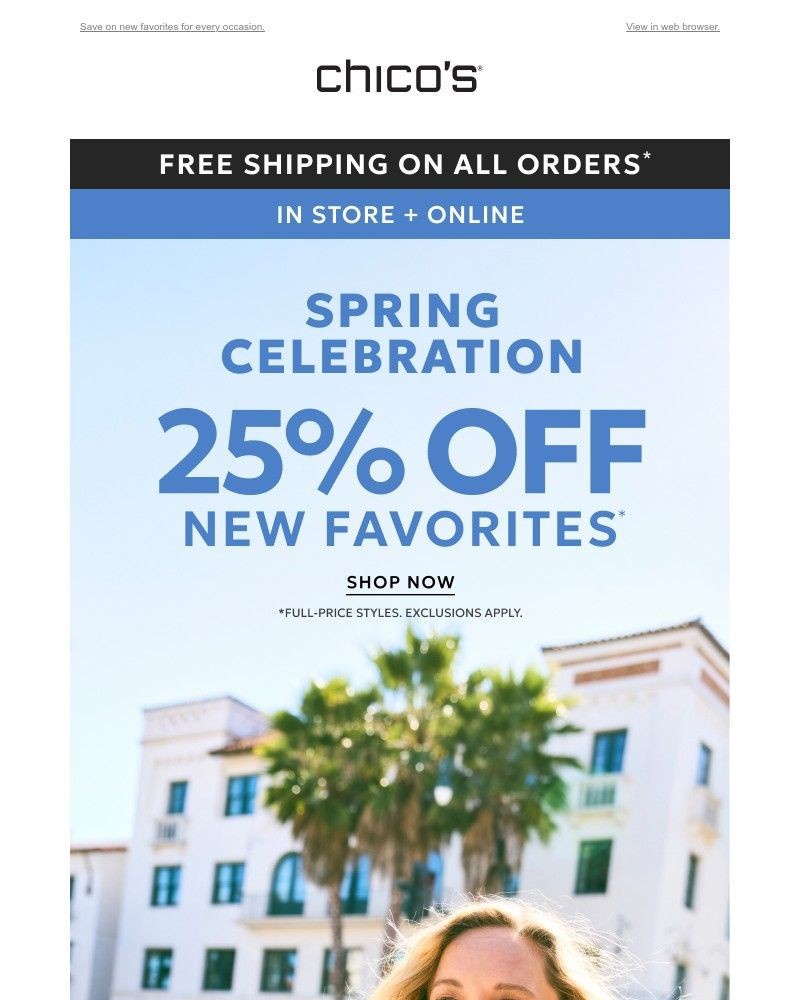 Screenshot of email sent to a Chico’s Newsletter subscriber