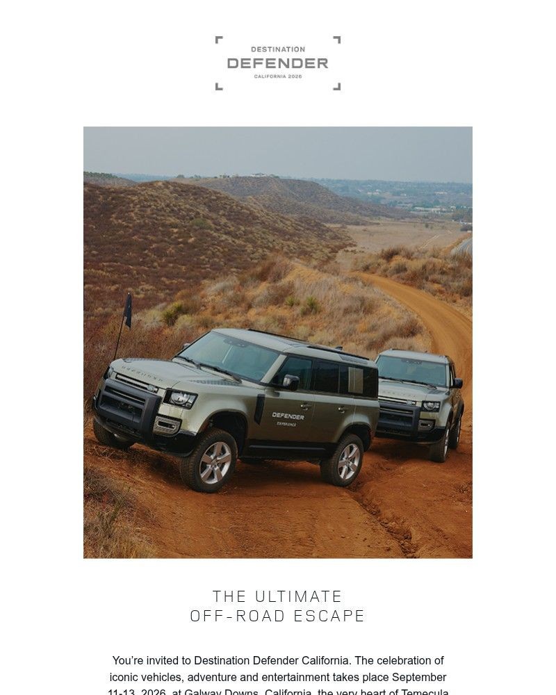 Screenshot of email sent to a Land Rover Newsletter subscriber