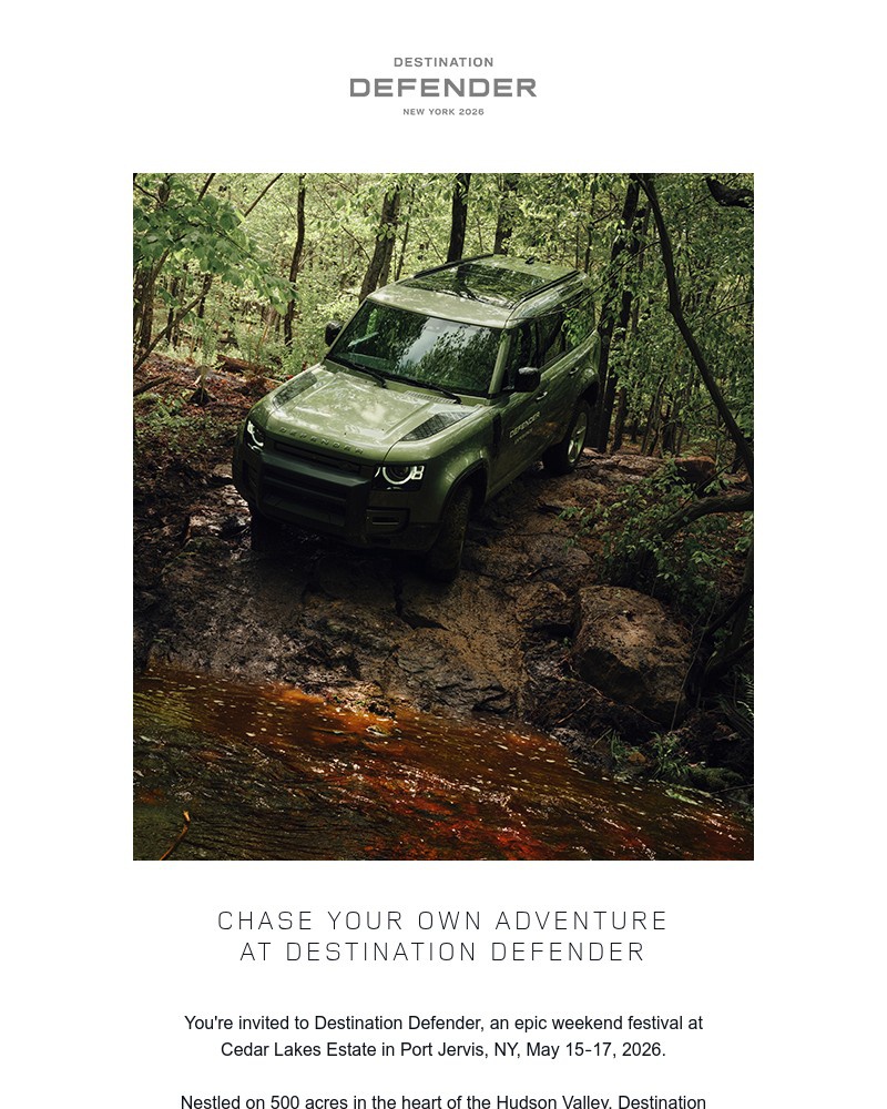 Screenshot of email sent to a Land Rover Newsletter subscriber