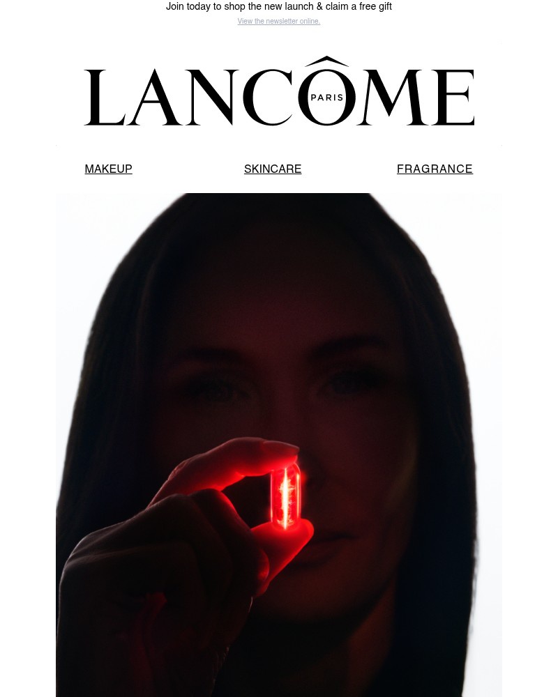 Screenshot of email sent to a Lancôme Newsletter subscriber