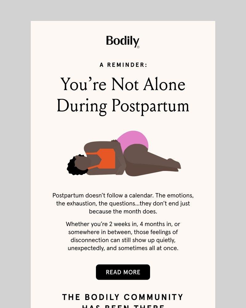 Screenshot of email sent to a Bodily Newsletter subscriber