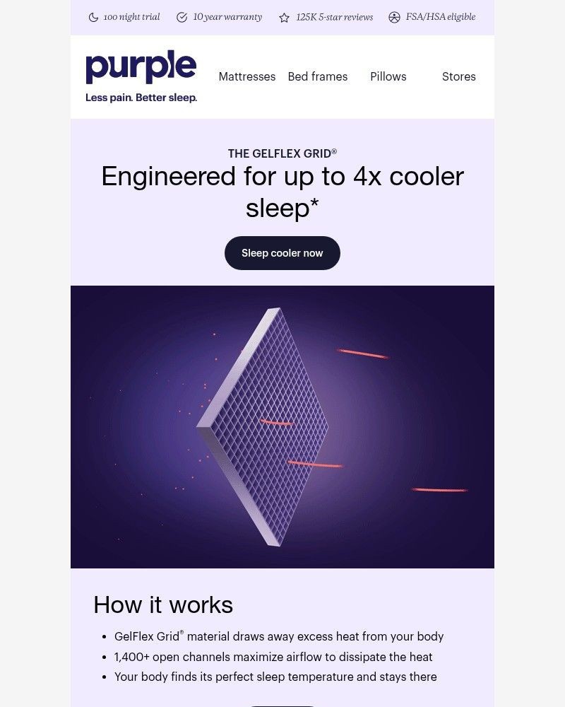 Screenshot of email sent to a Purple Cart abandoner