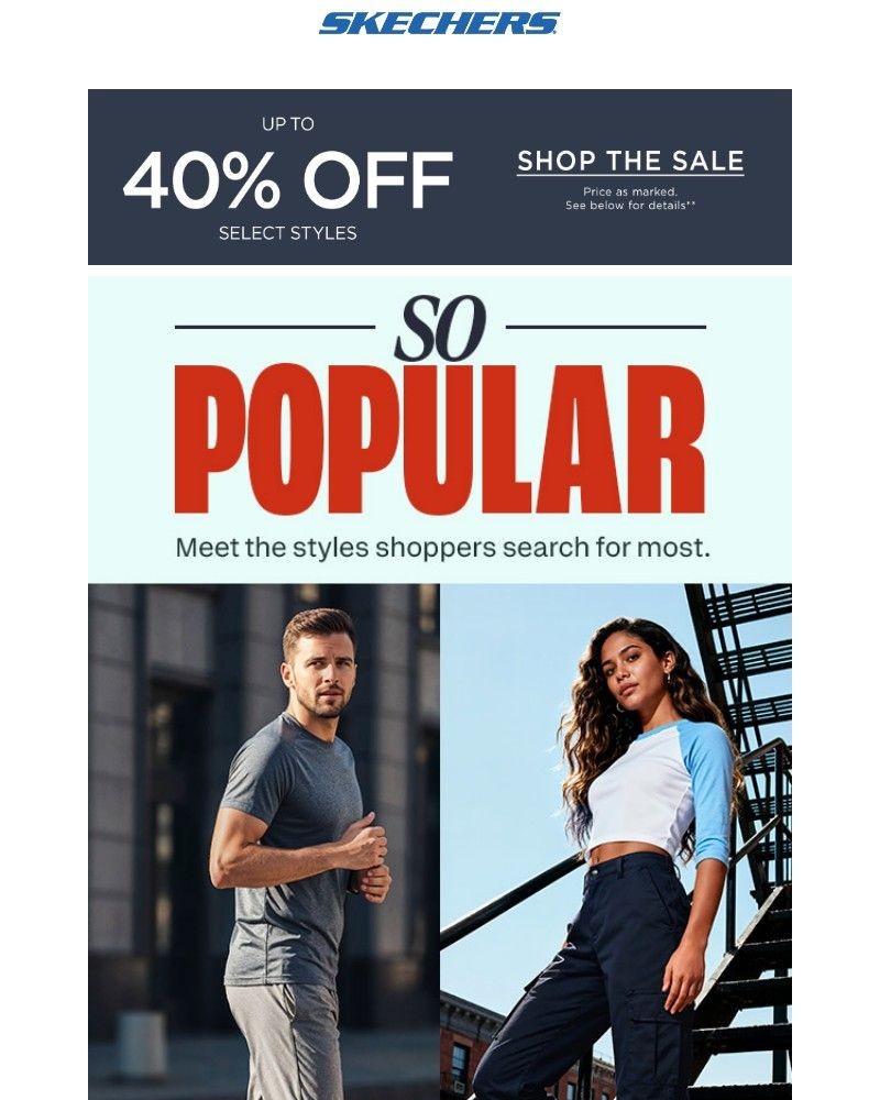 Screenshot of email sent to a Skechers Newsletter subscriber