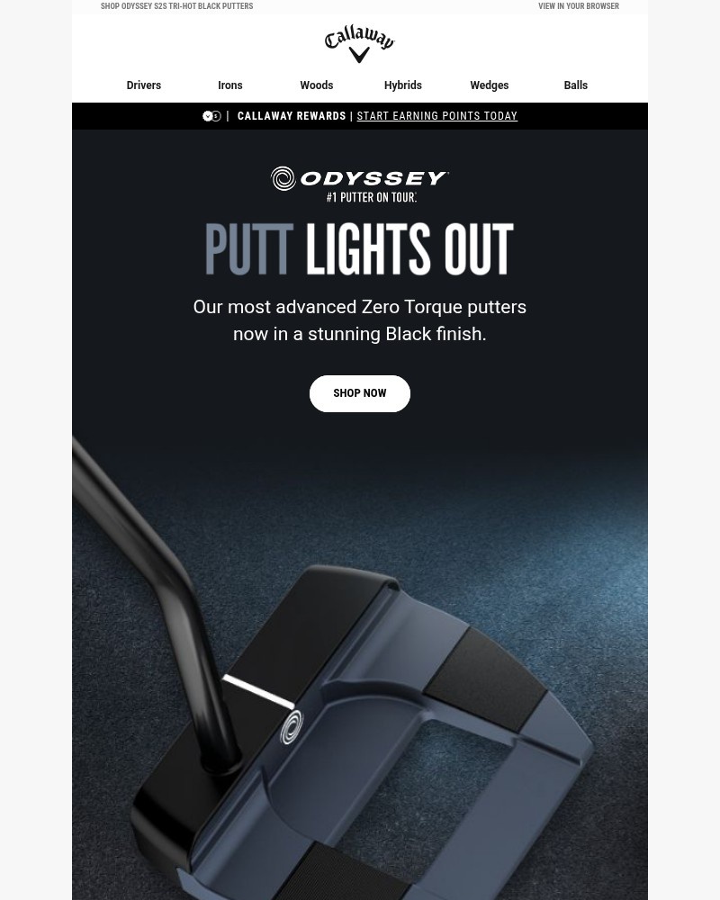Screenshot of email sent to a Callaway Golf Newsletter subscriber